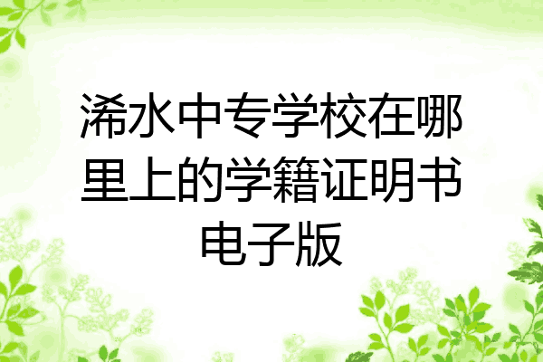 浠水中专学校在哪里上的学籍证明书电子版