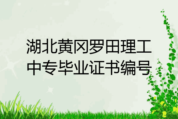 湖北黄冈罗田理工中专毕业证书编号