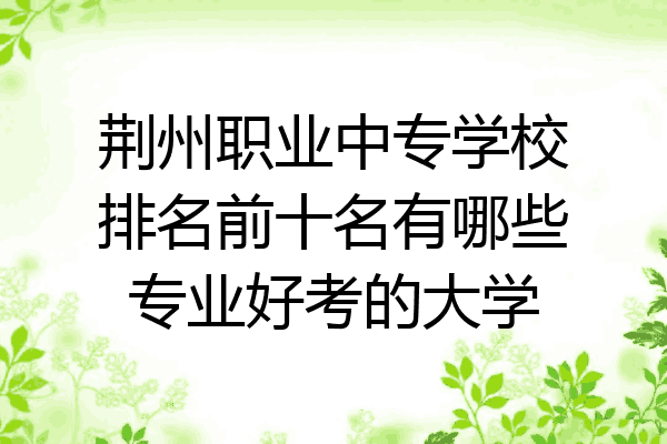 荆州职业中专学校排名前十名有哪些专业好考的大学