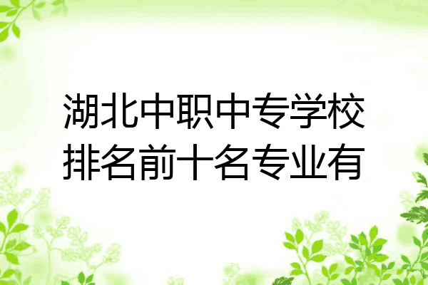 湖北中职中专学校排名前十名专业有