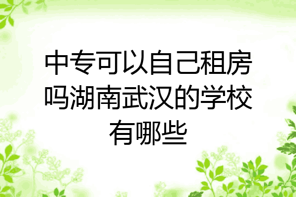 中专可以自己租房吗湖南武汉的学校有哪些