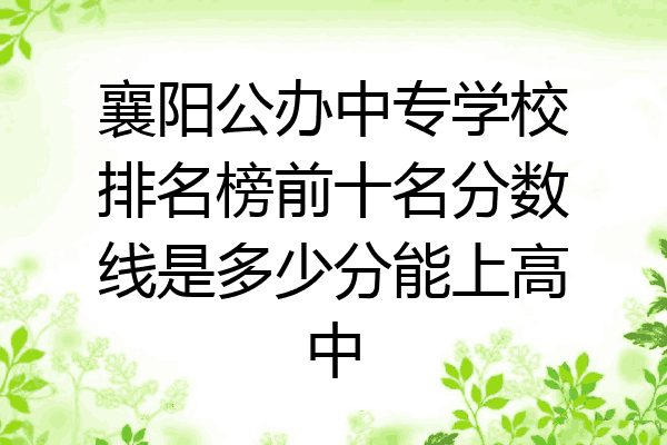 襄阳公办中专学校排名榜前十名分数线是多少分能上高中