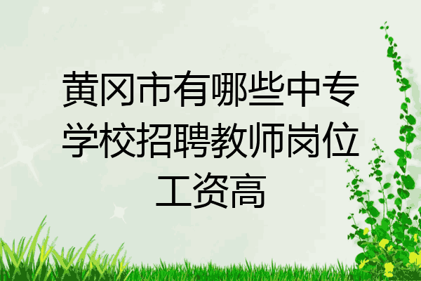 黄冈市有哪些中专学校招聘教师岗位工资高