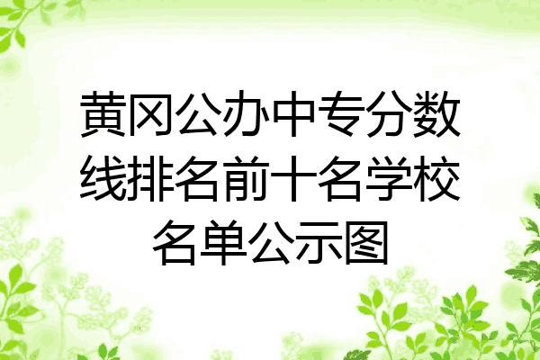 黄冈公办中专分数线排名前十名学校名单公示图