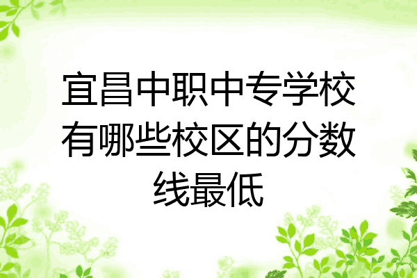 宜昌中职中专学校有哪些校区的分数线最低
