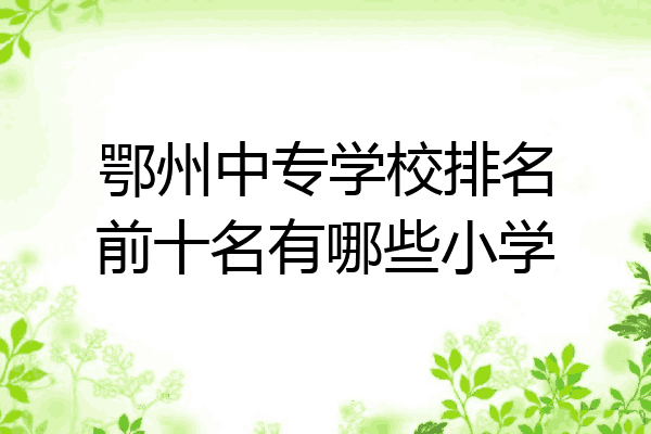 鄂州中专学校排名前十名有哪些小学