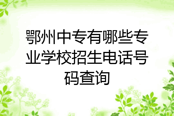 鄂州中专有哪些专业学校招生电话号码查询