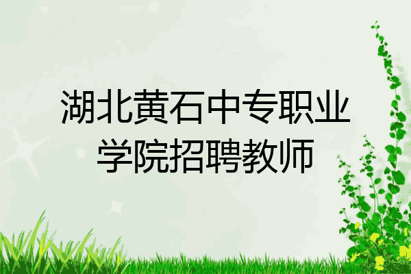 湖北黄石中专职业学院招聘教师