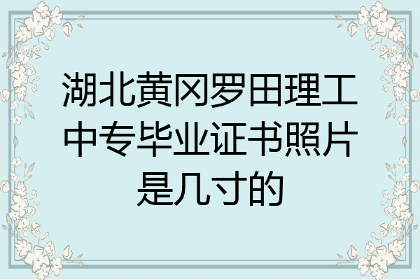 湖北黄冈罗田理工中专毕业证书照片是几寸的