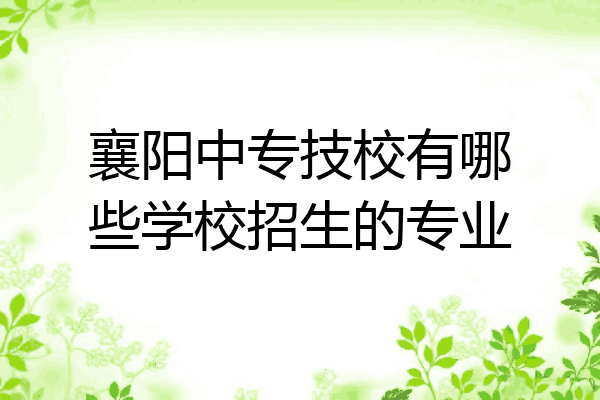 襄阳中专技校有哪些学校招生的专业