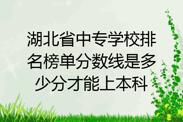 湖北省中专学校排名榜单分数线是多少分才能上本科