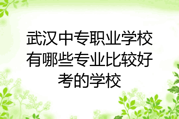 武汉中专职业学校有哪些专业比较好考的学校