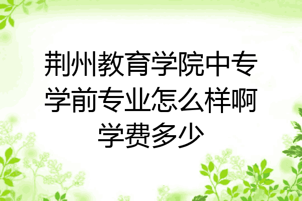 荆州教育学院中专学前专业怎么样啊学费多少