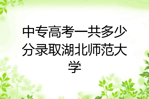 中专高考一共多少分录取湖北师范大学