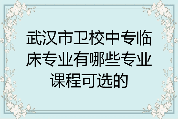 武汉市卫校中专临床专业有哪些专业课程可选的