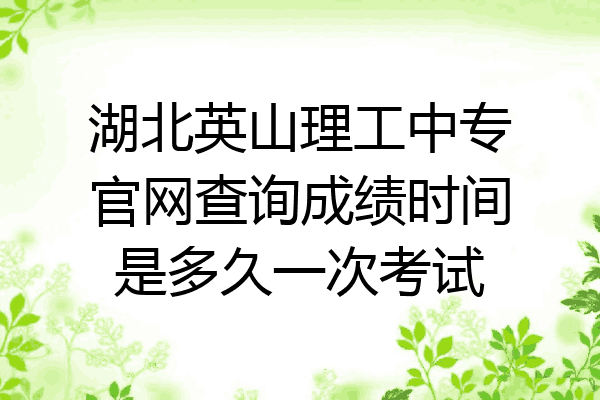 湖北英山理工中专官网查询成绩时间是多久一次考试