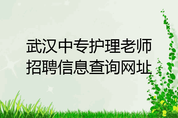 武汉中专护理老师招聘信息查询网址