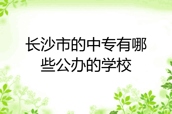 长沙市的中专有哪些公办的学校