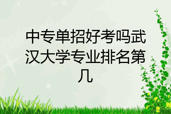 中专单招好考吗武汉大学专业排名第几