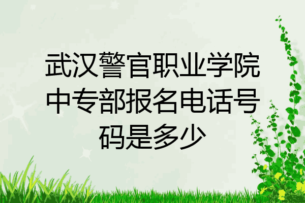 武汉警官职业学院中专部报名电话号码是多少