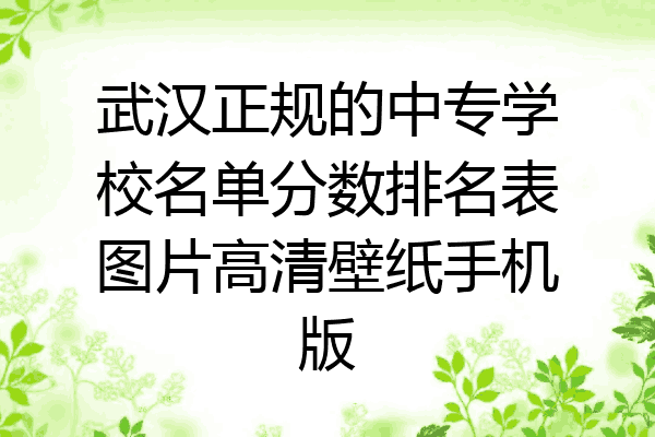 武汉正规的中专学校名单分数排名表图片高清壁纸手机版