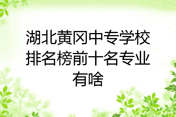 湖北黄冈中专学校排名榜前十名专业有啥