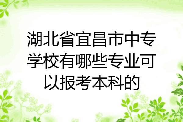 湖北省宜昌市中专学校有哪些专业可以报考本科的