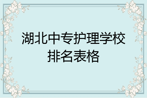 湖北中专护理学校排名表格