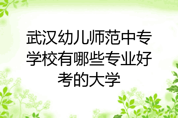 武汉幼儿师范中专学校有哪些专业好考的大学