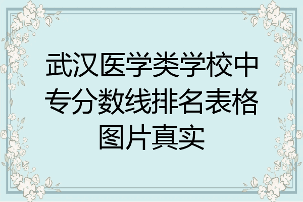 武汉医学类学校中专分数线排名表格图片真实