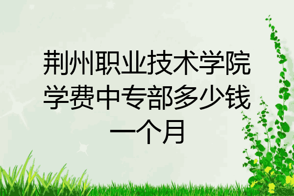 荆州职业技术学院学费中专部多少钱一个月