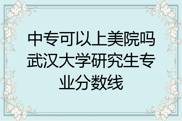 中专可以上美院吗武汉大学研究生专业分数线