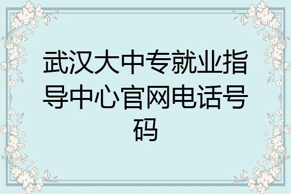 武汉大中专就业指导中心官网电话号码