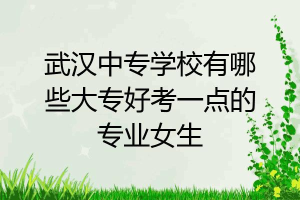 武汉中专学校有哪些大专好考一点的专业女生