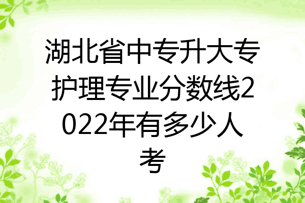湖北省中专升大专护理专业分数线2022年有多少人考