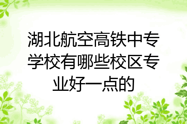 湖北航空高铁中专学校有哪些校区专业好一点的