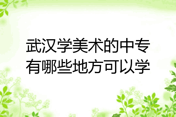 武汉学美术的中专有哪些地方可以学