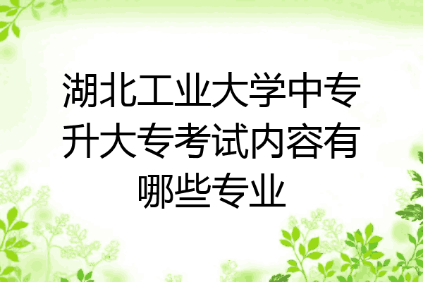 湖北工业大学中专升大专考试内容有哪些专业