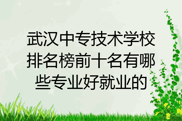武汉中专技术学校排名榜前十名有哪些专业好就业的