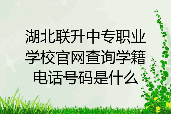 湖北联升中专职业学校官网查询学籍电话号码是什么