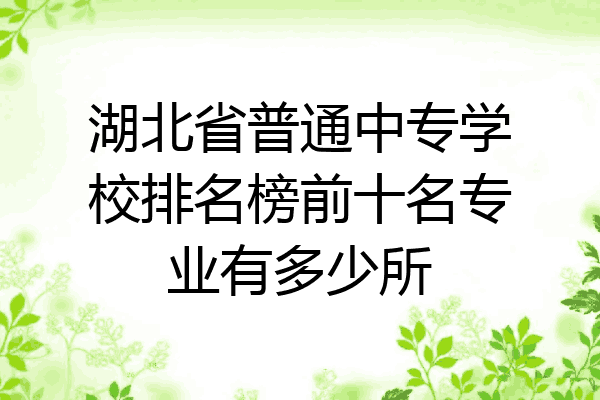湖北省普通中专学校排名榜前十名专业有多少所