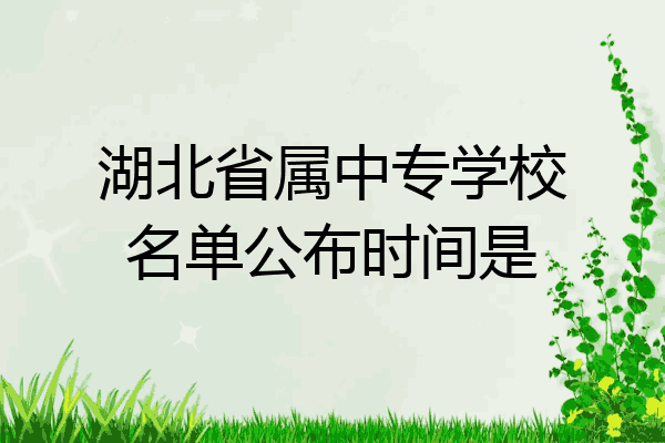 湖北省属中专学校名单公布时间是