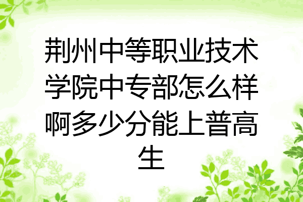 荆州中等职业技术学院中专部怎么样啊多少分能上普高生