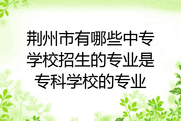 荆州市有哪些中专学校招生的专业是专科学校的专业