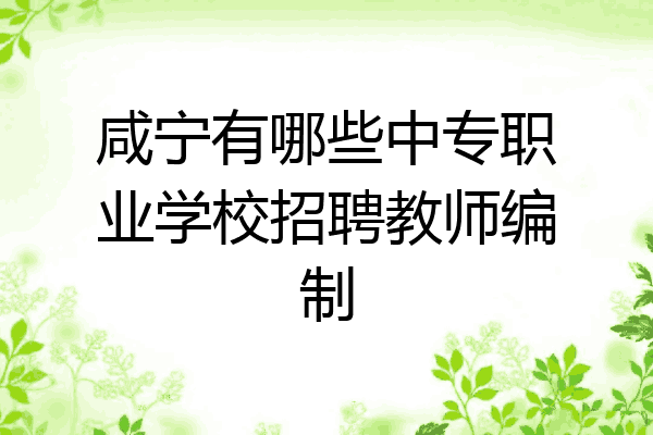 咸宁有哪些中专职业学校招聘教师编制