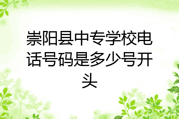 崇阳县中专学校电话号码是多少号开头