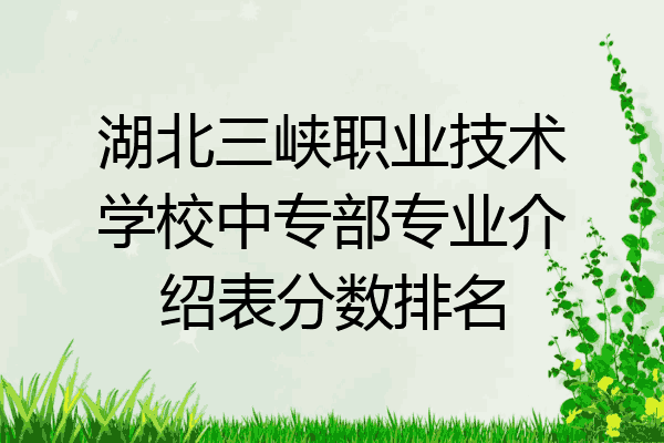 湖北三峡职业技术学校中专部专业介绍表分数排名