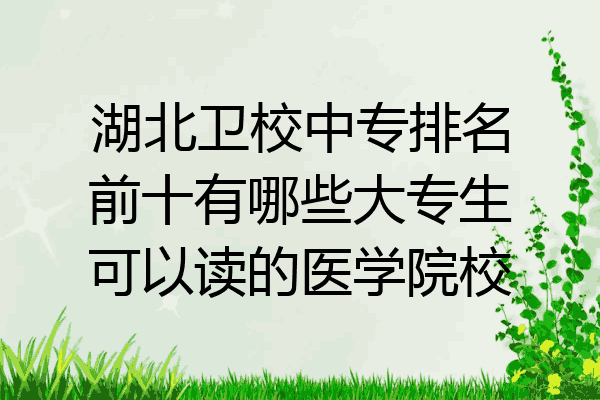 湖北卫校中专排名前十有哪些大专生可以读的医学院校