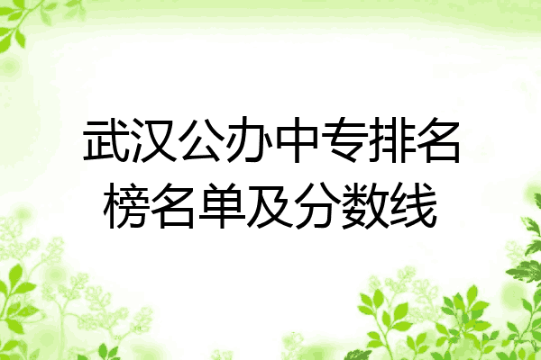 武汉公办中专排名榜名单及分数线