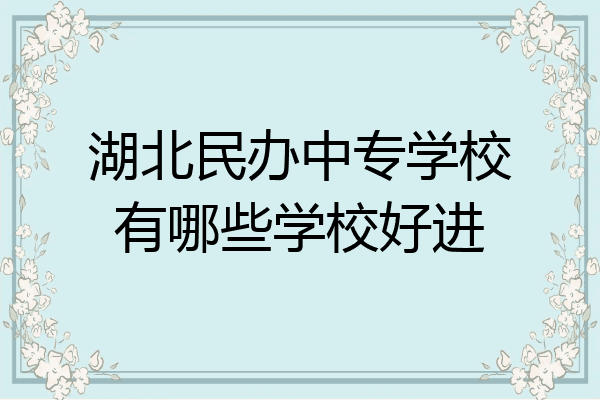 湖北民办中专学校有哪些学校好进